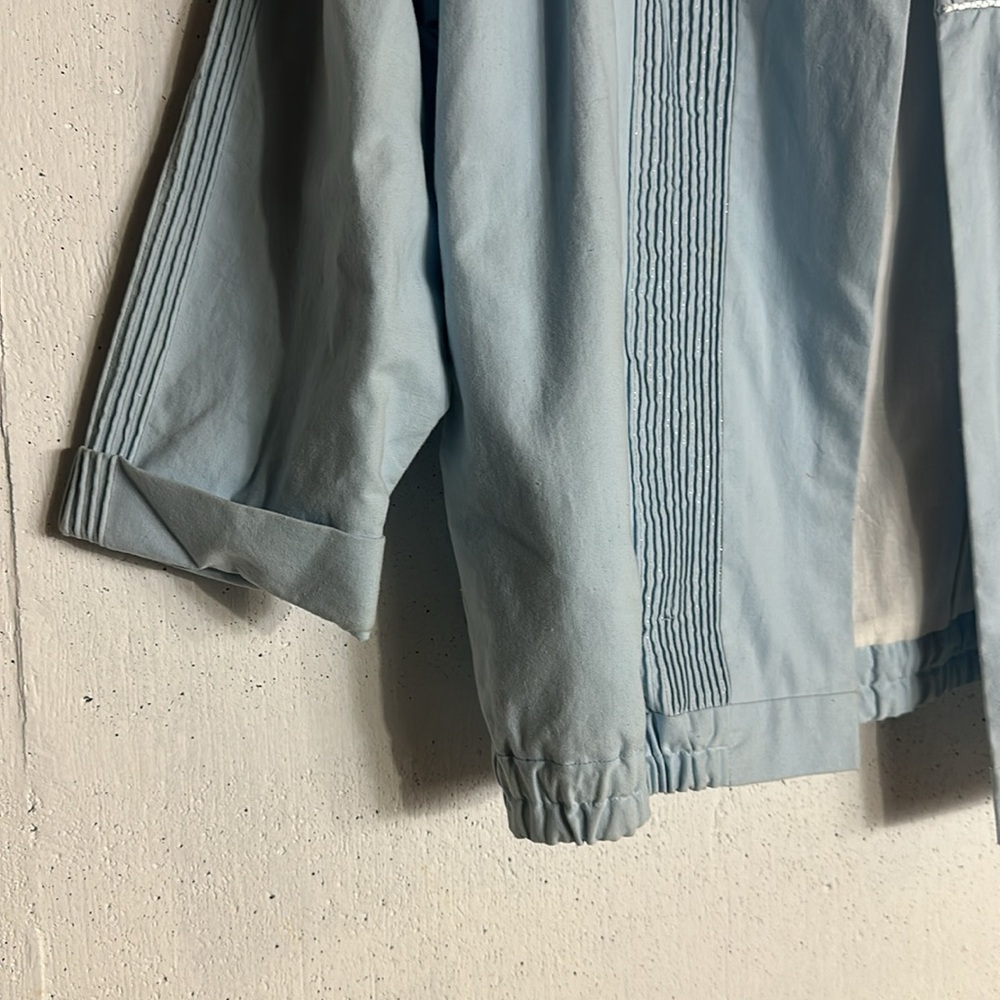 Vintage Blue Bomber Jacket Lightweight Casual, Fits L - Picture 11 of 13
